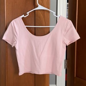 light pink t shirt cropped from AERO